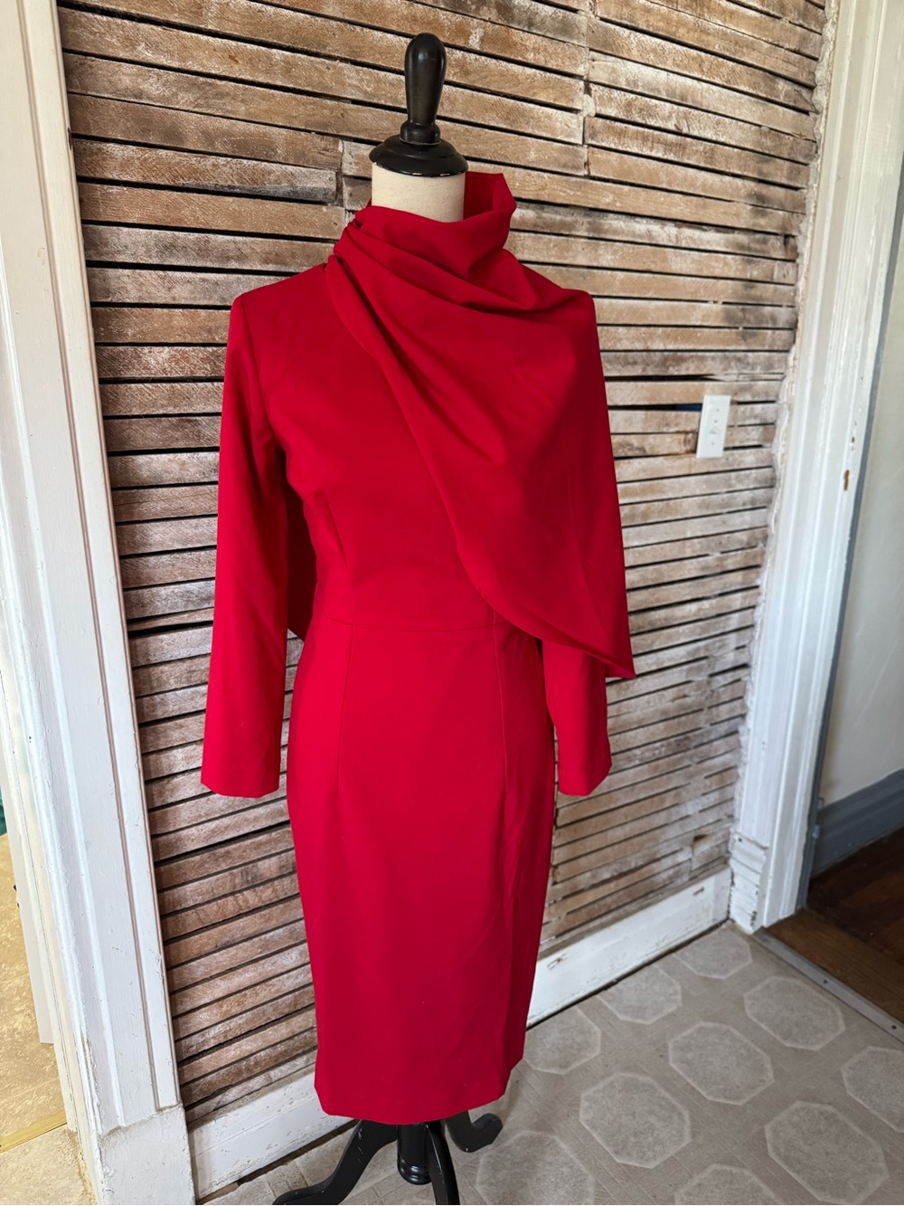 Custom Pinup Dress w Matching Cape in Red